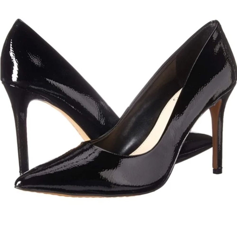 Vince Camuto Leather Patent Black closed toe point Stiletto Heels